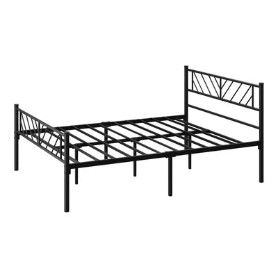 MBF-B-SIS-D-BK Oikiture Metal Bed Frame Double Size Bed Base Platform Black SIS