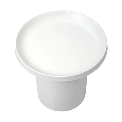 MF-ST-LATI-WH Oikiture Coffee Side Table Round Bedside Sofa Tea End Tables Steel Metal White