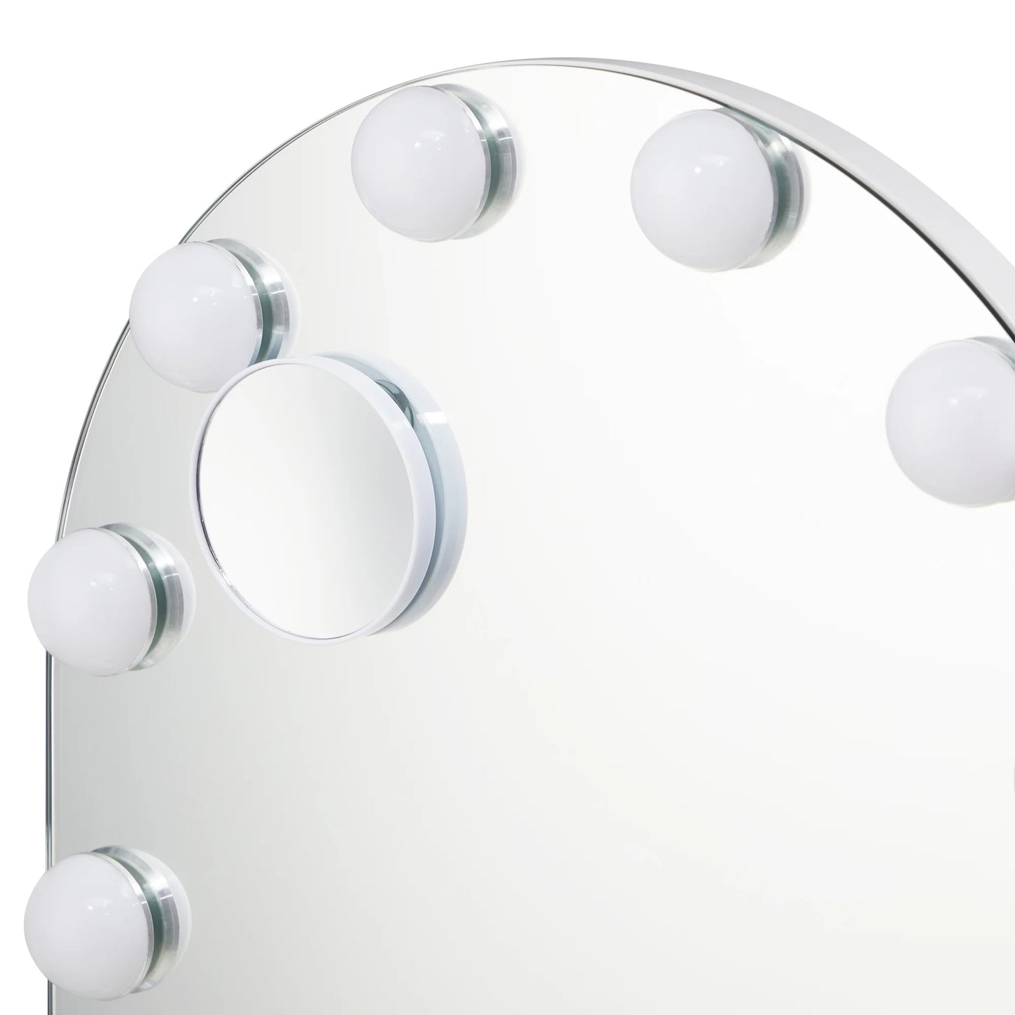 MM-6143ARH-4TR-WH Oikiture LED Arched Makeup Mirror Bluetooth Hollywood 61x43cm Vanity Wall Mirror