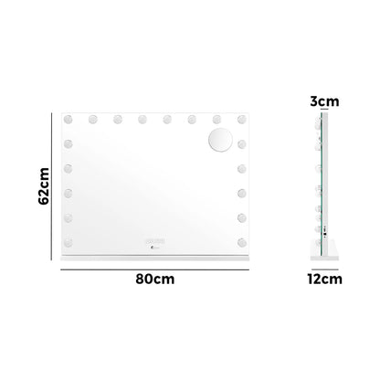 MM-8058BT-4CTR-WH Bluetooth Hollywood Makeup Mirrors with LED Light 80x58cm Vanity Mirror