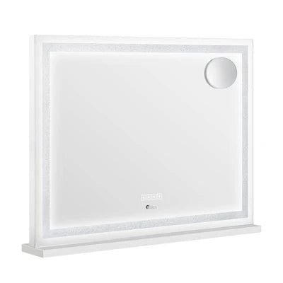 MM-8060CRST-4TR-WH Oikiture Bluetooth Hollywood LED Makeup Mirror 80x62cm Crystal Vanity Mirrors
