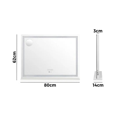 MM-8060CRST-4TR-WH Oikiture Bluetooth Hollywood LED Makeup Mirror 80x62cm Crystal Vanity Mirrors