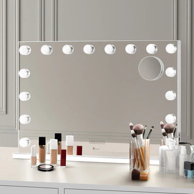 MM-9060BT-4CTR-WH Oikiture Bluetooth Hollywood Makeup Mirror 16 LED Light 90x62cm Vanity Mirrors