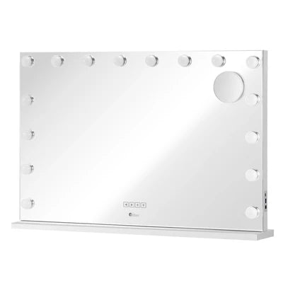 MM-9060BT-4CTR-WH Oikiture Bluetooth Hollywood Makeup Mirror 16 LED Light 90x62cm Vanity Mirrors