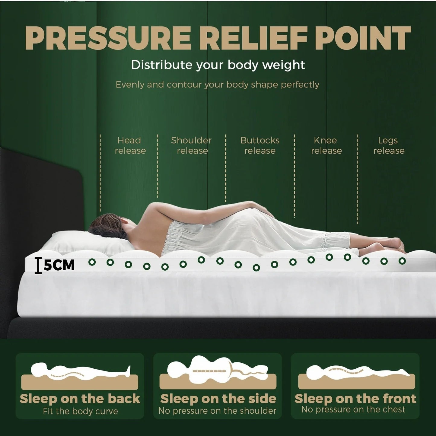 MT-PT-A2-KS-WH Mattress Topper