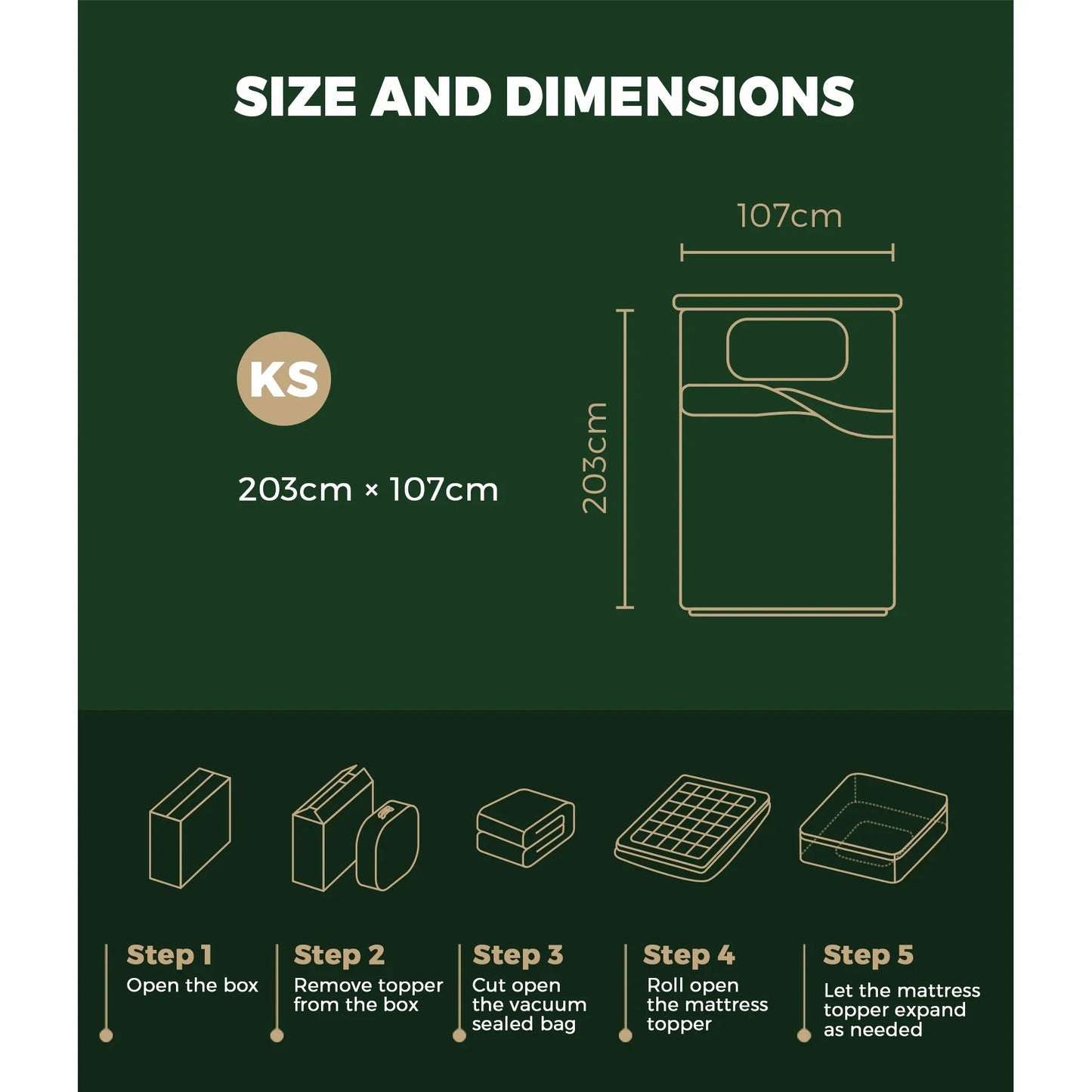 MT-PT-A2-KS-WH Mattress Topper