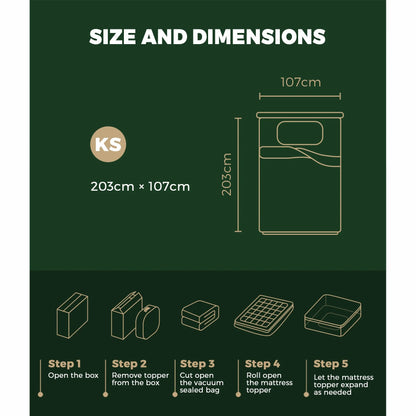 MT-PT-A2-KS-WH Mattress Topper