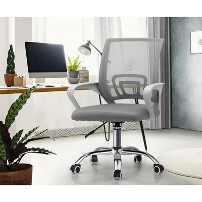 OCH-B-A3-WH Oikiture Office Gaming Chair Computer Mesh Chairs Executive Foam Seat White