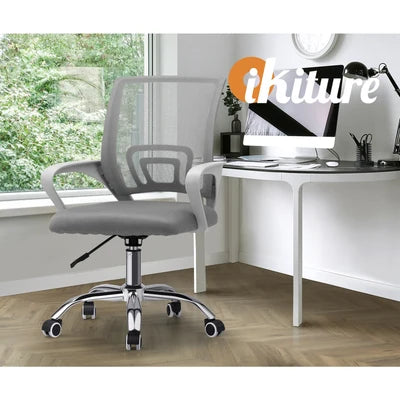 OCH-B-A3-WH Oikiture Office Gaming Chair Computer Mesh Chairs Executive Foam Seat White