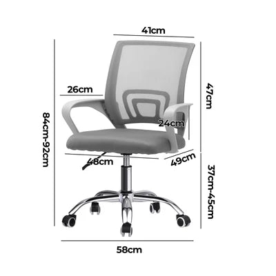 OCH-B-A3-WH Oikiture Office Gaming Chair Computer Mesh Chairs Executive Foam Seat White