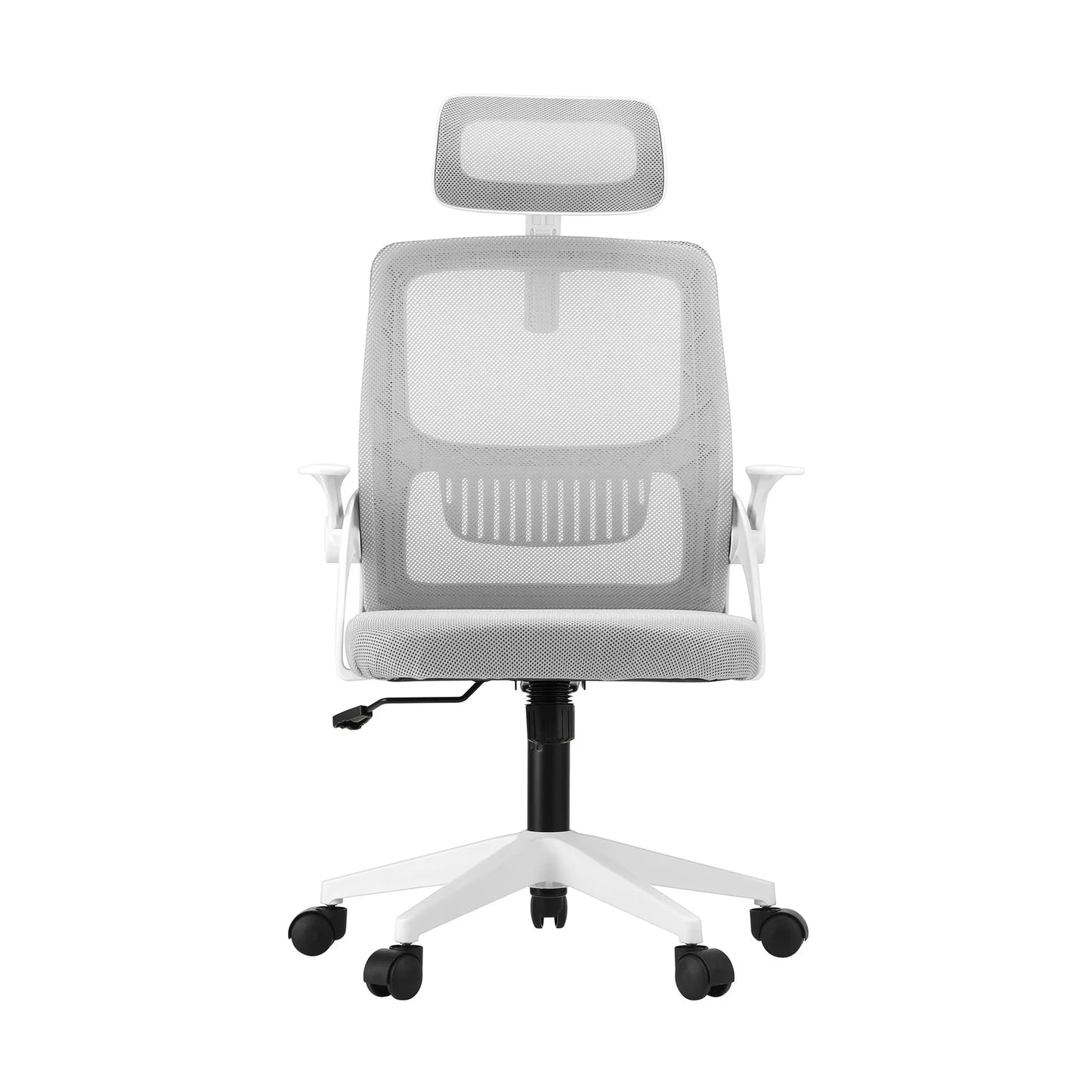 OCH-B3-MESH-WH Oikiture Mesh Office Chair Fabric Seat White