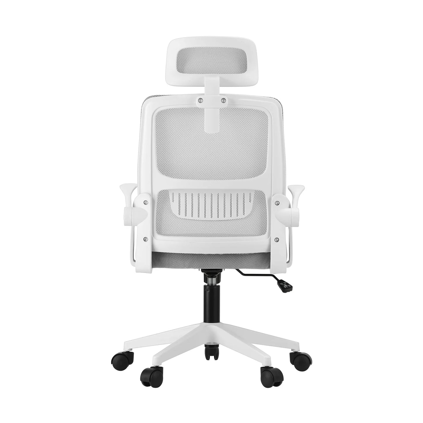OCH-B3-MESH-WH Oikiture Mesh Office Chair Fabric Seat White