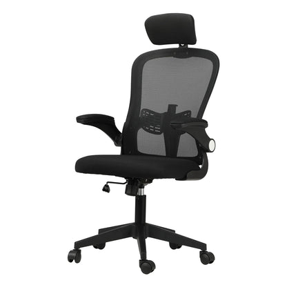 OCH-B4-MESH-BK Oikiture Office Chair with Mesh Padding Headrest Armrest Black