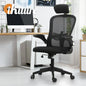 OCH-B4-MESH-BK Oikiture Office Chair with Mesh Padding Headrest Armrest Black