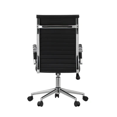 OCH-EPAD-LEA-BK Oikiture Office Chair Executive Swivel Desk Chair High Back Leather Black