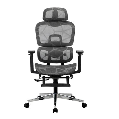OCH-F-ERG-FOOT-BKGY Oikiture Ergonomic Office Chair Mesh Executive Seat Computer Chairs BK&GY