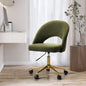 OCH-HOLLOWY-SP-GN Oikiture High Back Hollow Armless Home Office Chair Boucle Green&Gold