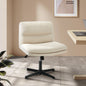 OCH-PADCROSS-BG Oikiture Mid Back Armless Office Chair Wide Seat Linen Beige