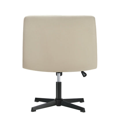 OCH-PADCROSS-BG Oikiture Mid Back Armless Office Chair Wide Seat Linen Beige