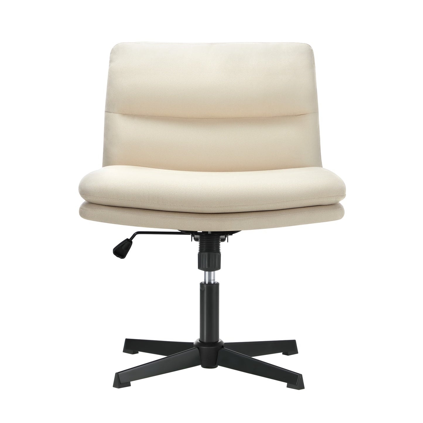 OCH-PADCROSS-BG Oikiture Mid Back Armless Office Chair Wide Seat Linen Beige