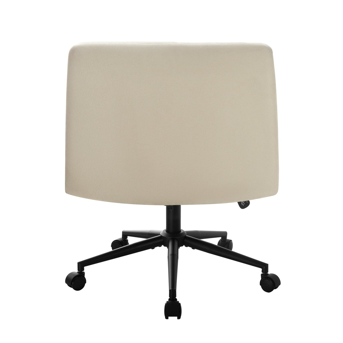 OCH-ROLCROSS-BG Oikiture Mid Back Armless Office Desk Chair Wide Seat Linen Beige with Wheels