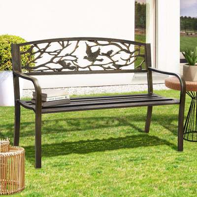 OD-GB-BIRD-BZ Livsip Garden Bench Park Lounge Patio Chair Backyard 3 Seater Outdoor Furniture
