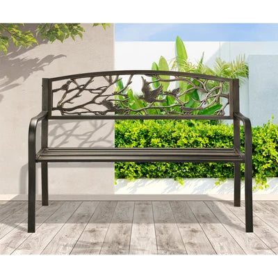 OD-GB-BIRD-BZ Livsip Garden Bench Park Lounge Patio Chair Backyard 3 Seater Outdoor Furniture