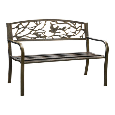 OD-GB-BIRD-BZ Livsip Garden Bench Park Lounge Patio Chair Backyard 3 Seater Outdoor Furniture
