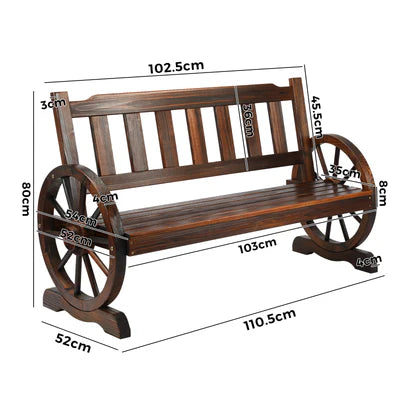 OD-WCH-A1-V-CA Livsip Garden Bench Wagon Chairs Outdoor Furniture Wheel Chair Backyard Lounge