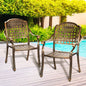 ODDS-AL-PERAL-BZ-2PC Livsip Outdoor Furniture Dining Chairs Cast Aluminium Garden Patio Chairs x2