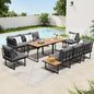 ODDS-FAROE-GY-AABBC Livsip 8 Seater Outdoor Dining Set Sofa Lounge Setting Side Table Furniture Grey