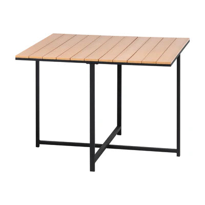 ODDS-KANI-TB-GY Livsip Outdoor Dining Table Furniture Lounge Patio Garden Setting Wood-Plastic