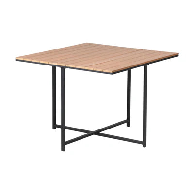 ODDS-KANI-TB-GY Livsip Outdoor Dining Table Furniture Lounge Patio Garden Setting Wood-Plastic