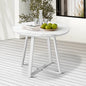 ODDS-MARBLE-90-WH Livsip 90cm Outdoor Dining Sintered Stone Table Patio Furniture Bistro Set White