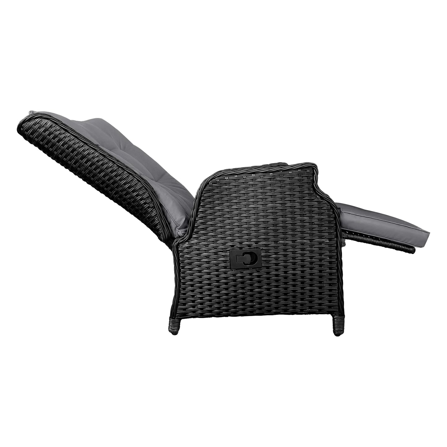 ODR-RW-FTR-BK Livsip Outdoor Recliner with Adjustable Footrest Black
