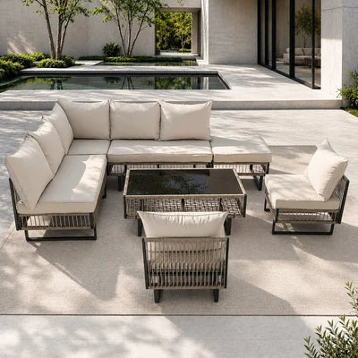 ODSS-COCOON-KK-AABC Livsip 7 Seater Outdoor Sofa Set Modular Lounge Setting Patio Garden Furniture