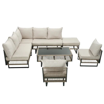 ODSS-COCOON-KK-AABC Livsip 7 Seater Outdoor Sofa Set Modular Lounge Setting Patio Garden Furniture