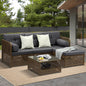 ODSS-CORAL-BR-ABC Livsip Outdoor Furniture Lounge Setting 4 Seater Wicker Sofa Set Patio Garden