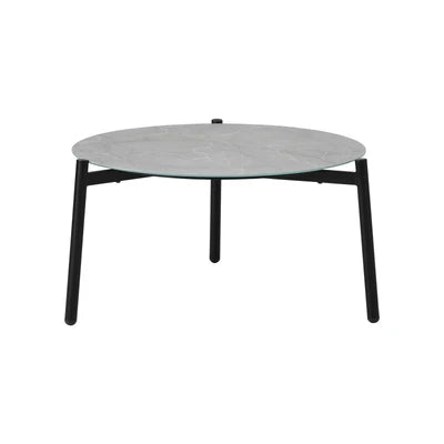 OPS-OBLU-TB50-GY Livsip Outdoor Coffee Side Marble Table Desk Patio Furniture Garden 50cm Grey