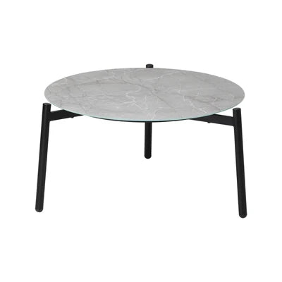 OPS-OBLU-TB50-GY Livsip Outdoor Coffee Side Marble Table Desk Patio Furniture Garden 50cm Grey