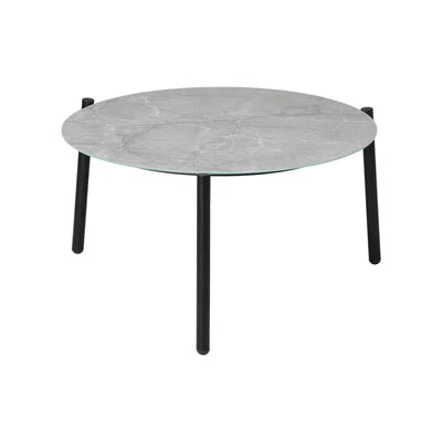 OPS-OBLU-TB50-GY Livsip Outdoor Coffee Side Marble Table Desk Patio Furniture Garden 50cm Grey