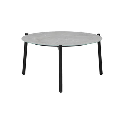 OPS-OBLU-TB50-GY Livsip Outdoor Coffee Side Marble Table Desk Patio Furniture Garden 50cm Grey