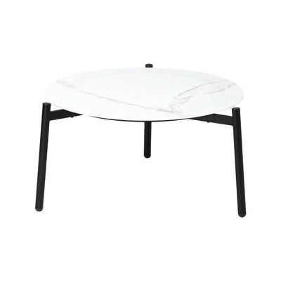 OPS-OBLU-TB70-WH Livsip Coffee Side Marble Table Outdoor Patio Furniture Garden 70cm Round Desk