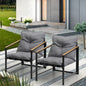 OPS-POLUX-2CH-GY Livsip 2 Piece Outdoor Armchair Lounge Sofa Black