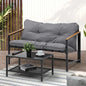 OPS-POLUX-SEATB-GY Livsip 2 Piece Outdoor Patio Sofa Set Garden Lounge Setting Furniture