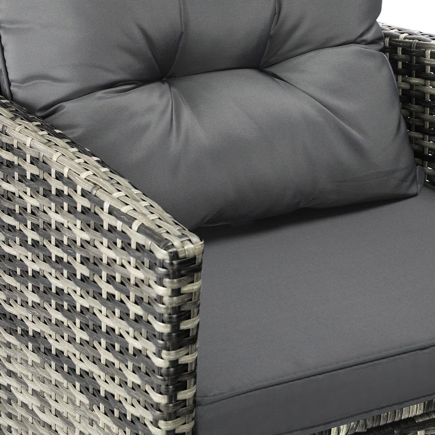 OPS-RTN-4C-GY-AB Livsip 4PCS Outdoor Sofa Set Patio Furniture Wicker Table Chair Garden Lounge 4Piece