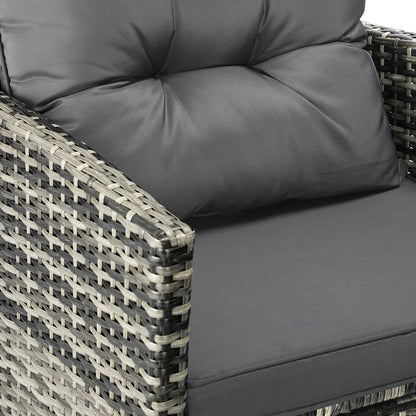 OPS-RTN-4C-GY-AB Livsip 4PCS Outdoor Sofa Set Patio Furniture Wicker Table Chair Garden Lounge 4Piece