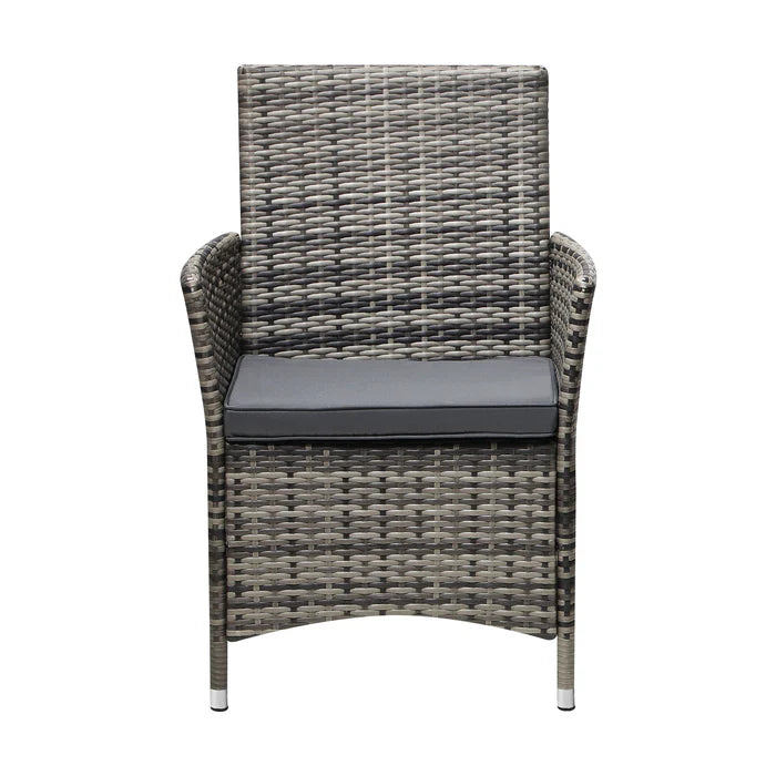OPS-RTN-CH-GY-2PC Livsip 2x Outdoor Dining Chairs Rattan Outdoor Patio Chairs Furniture Grey