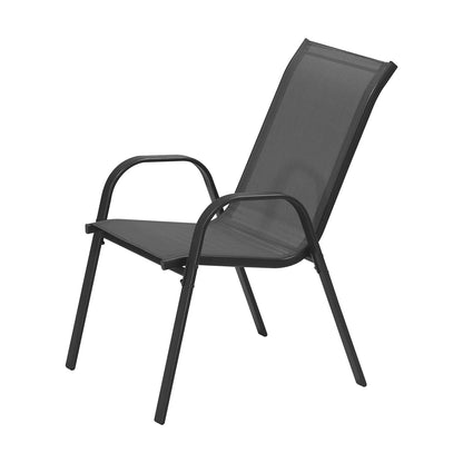 OPS-TXL-CH-GY-2PC 2PCS Outdoor Stackable Chairs Patio Furniture Lounge Chair Bistro Set Grey