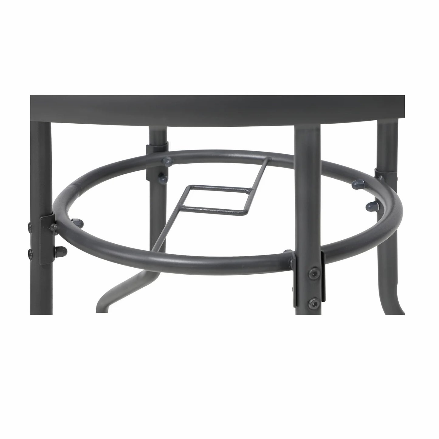 OPS-TXL-TB90-GY Livsip 90cm Outdoor Dining Glass Table Round Patio Furniture Bistro Set Grey